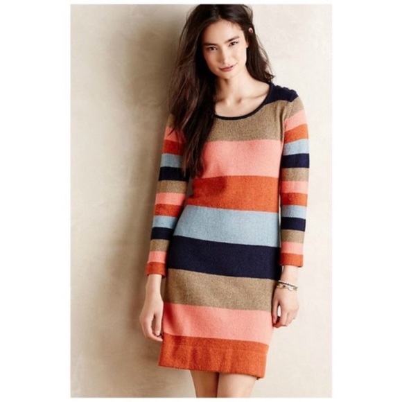 Anthropologie Dresses & Skirts - SOLD M Isabella Sinclair Anthro Colorstack Long Sleeve Striped Sweater Dress